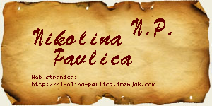 Nikolina Pavlica vizit kartica